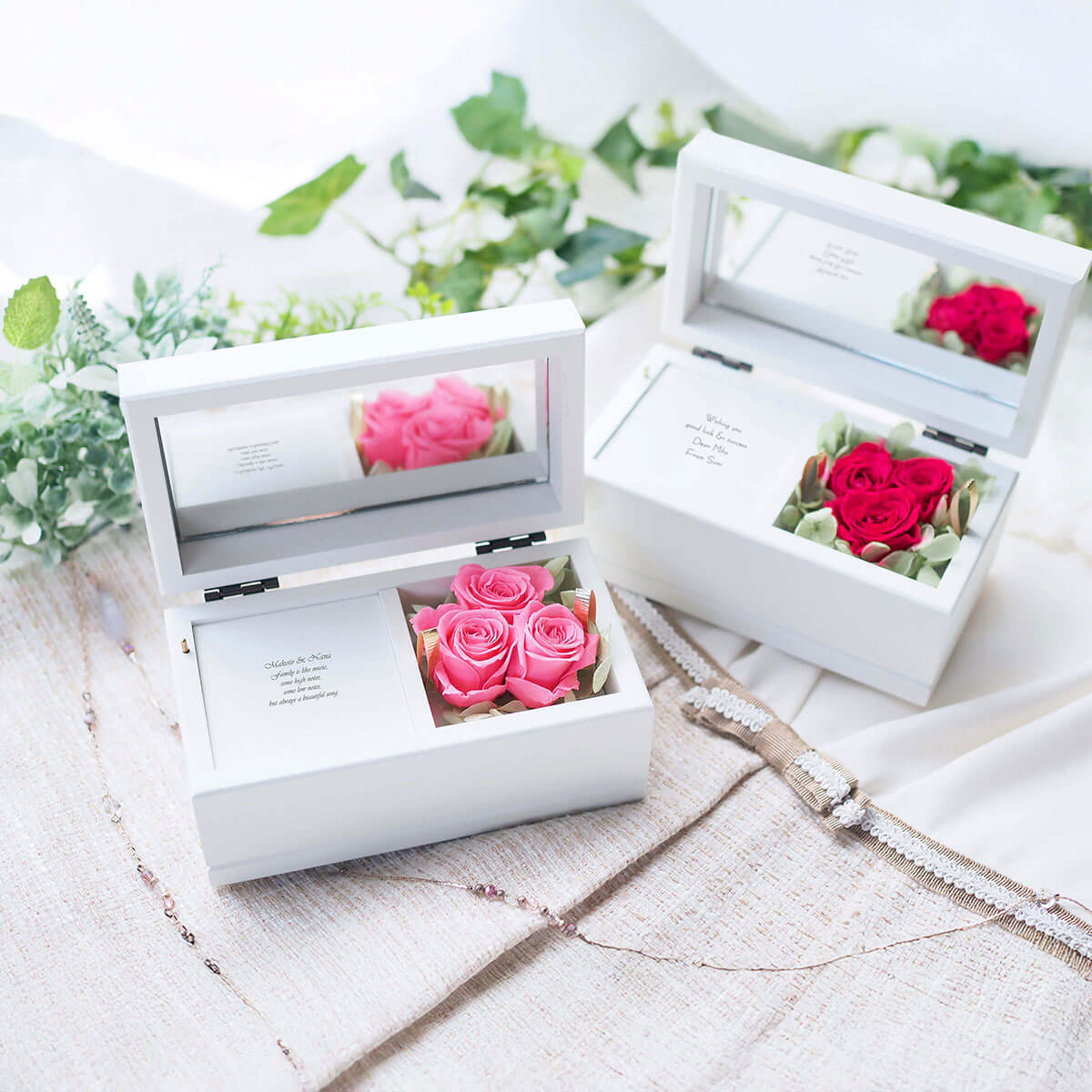 プリザーブドフラワーの名入れギフト