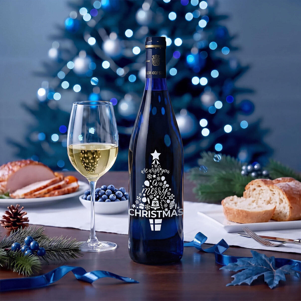 クリスマスツリー ブルーボトル 白ワイン 1