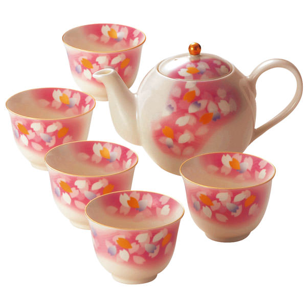 宇野千代 花かがみ ポット茶器揃