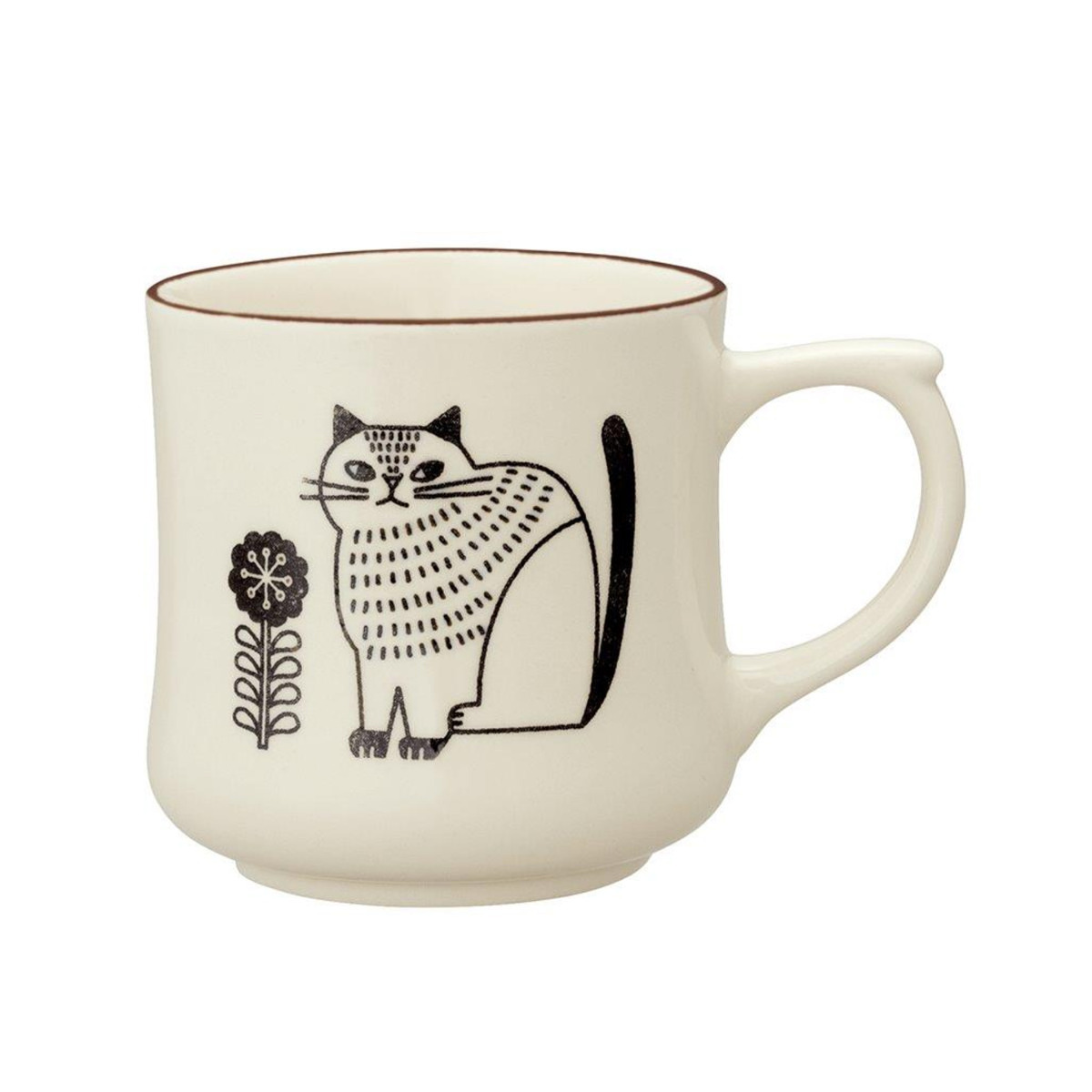 FIKA ネコ柄マグカップ  アイボリー