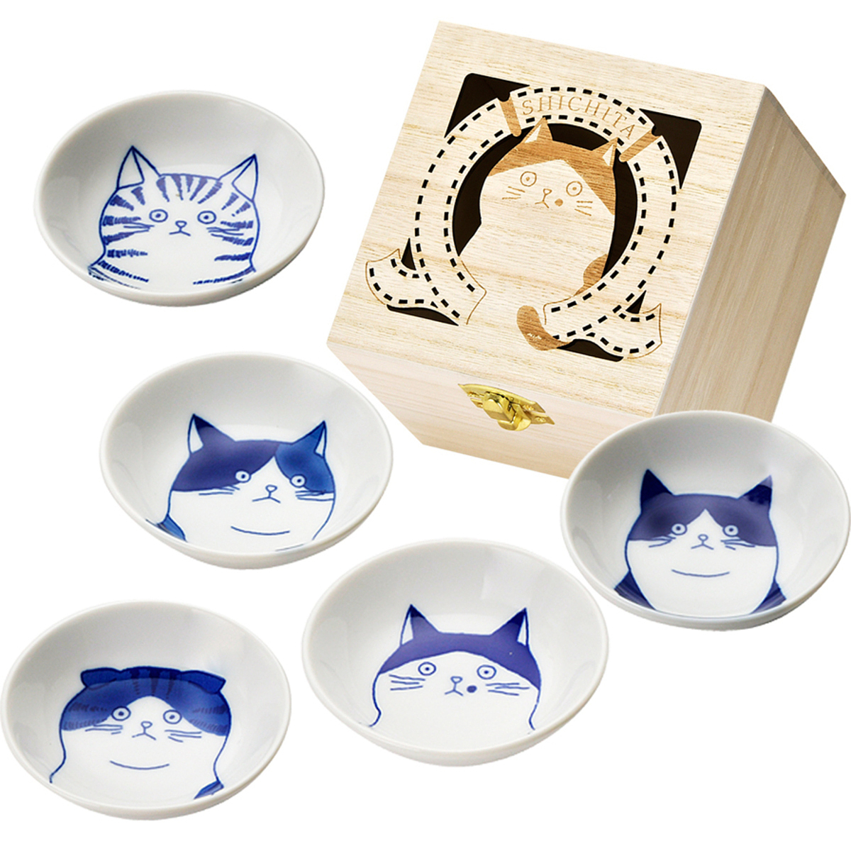 SHICHITA 猫 豆鉢揃 木箱入 2