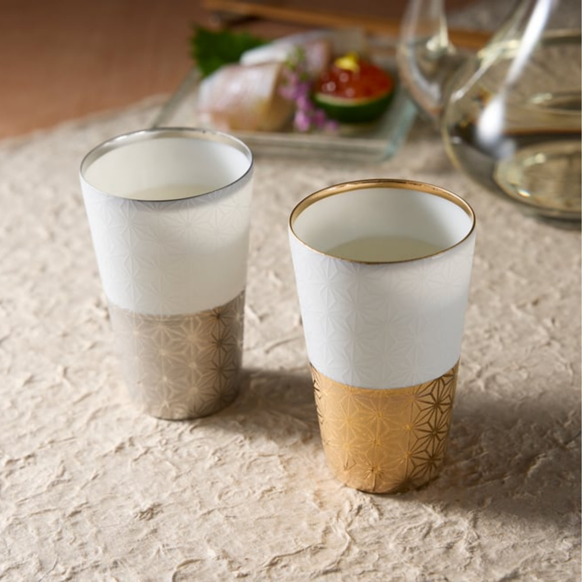 うすづくり冷酒盃 麻の葉 ゴールド 7