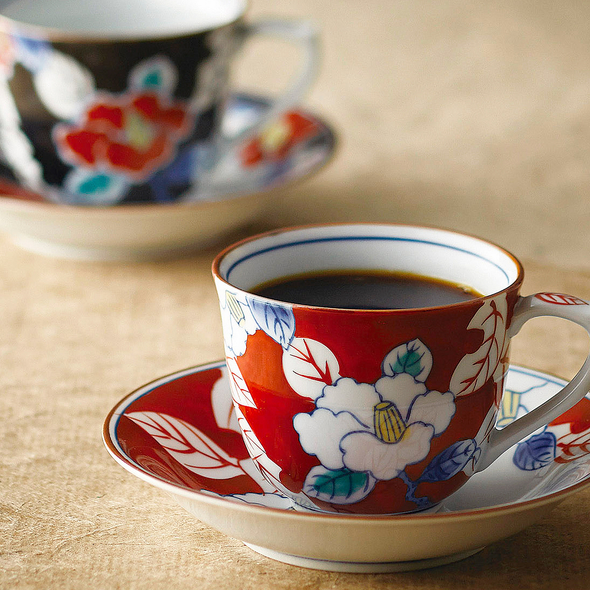色彩山茶花 ペアコーヒー碗皿 1