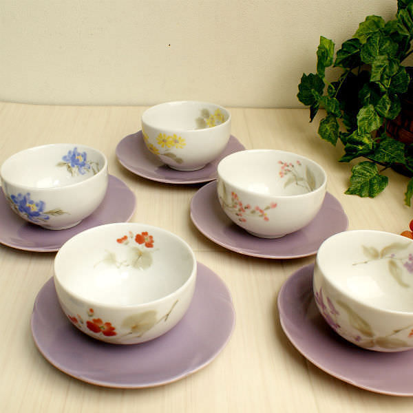 花しらべ 茶托付煎茶揃