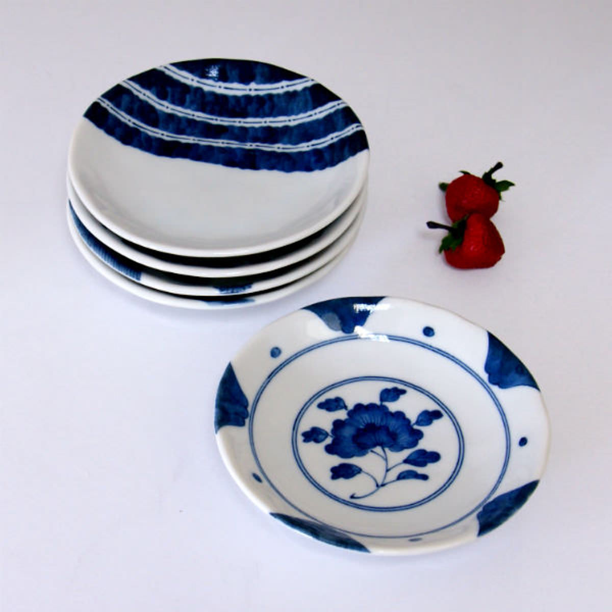 市田ひろみ 藍染絵変り小皿揃 2