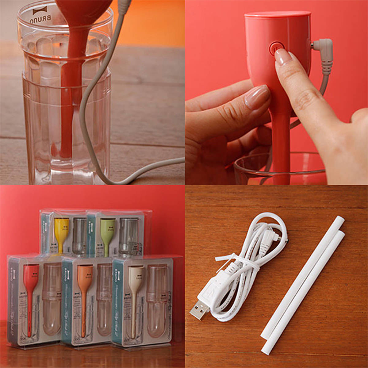 BRUNO パーソナル超音波加湿器 TULIP STICK 2 ピンク 1