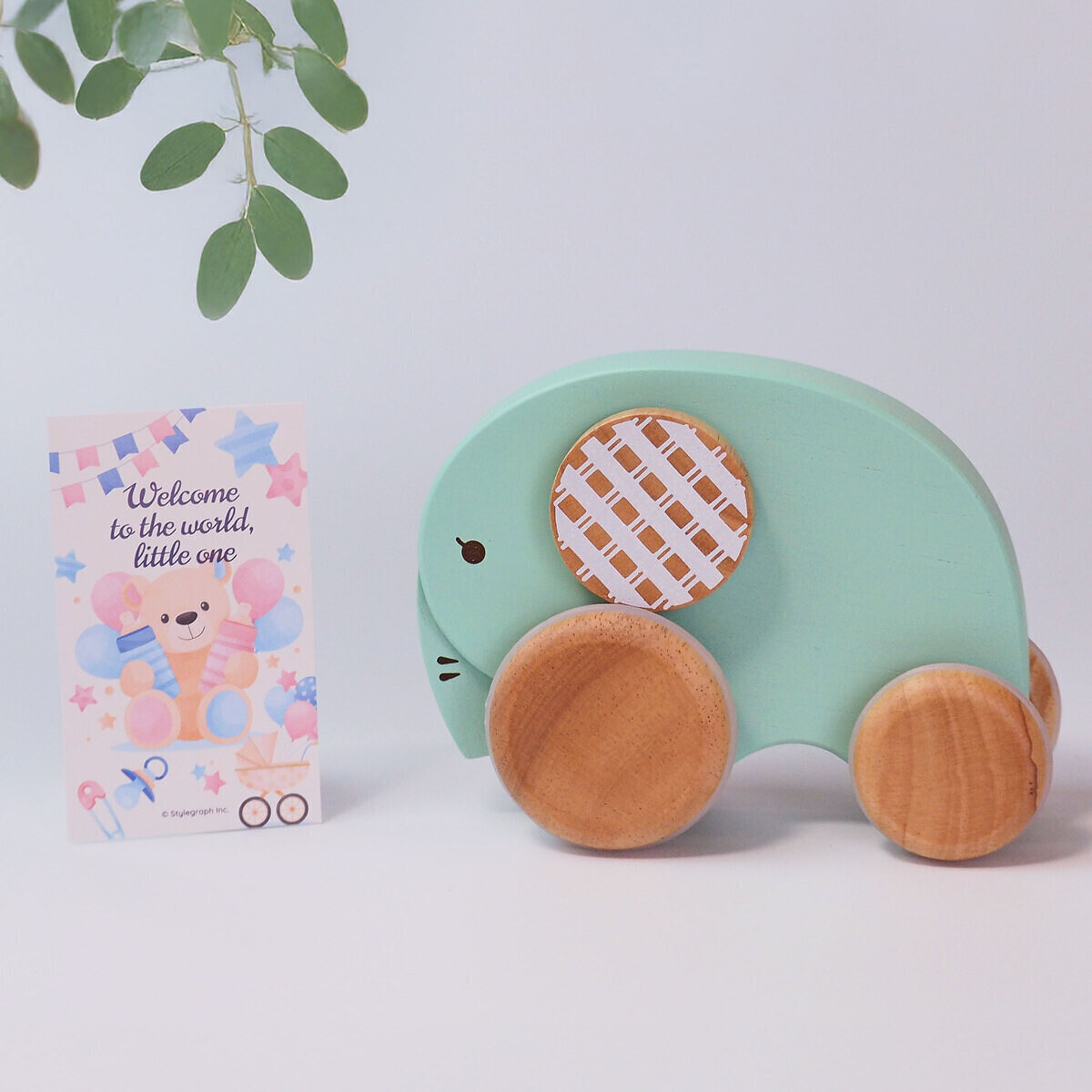 くるくるプッシュトイ おっとりEllie 出産お祝いカード付 0