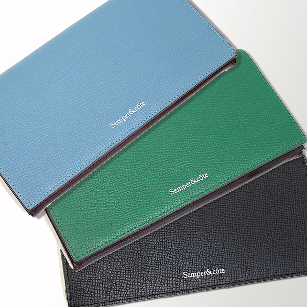 Semper&cote 牛本革型押し 長財布 グリーン 11