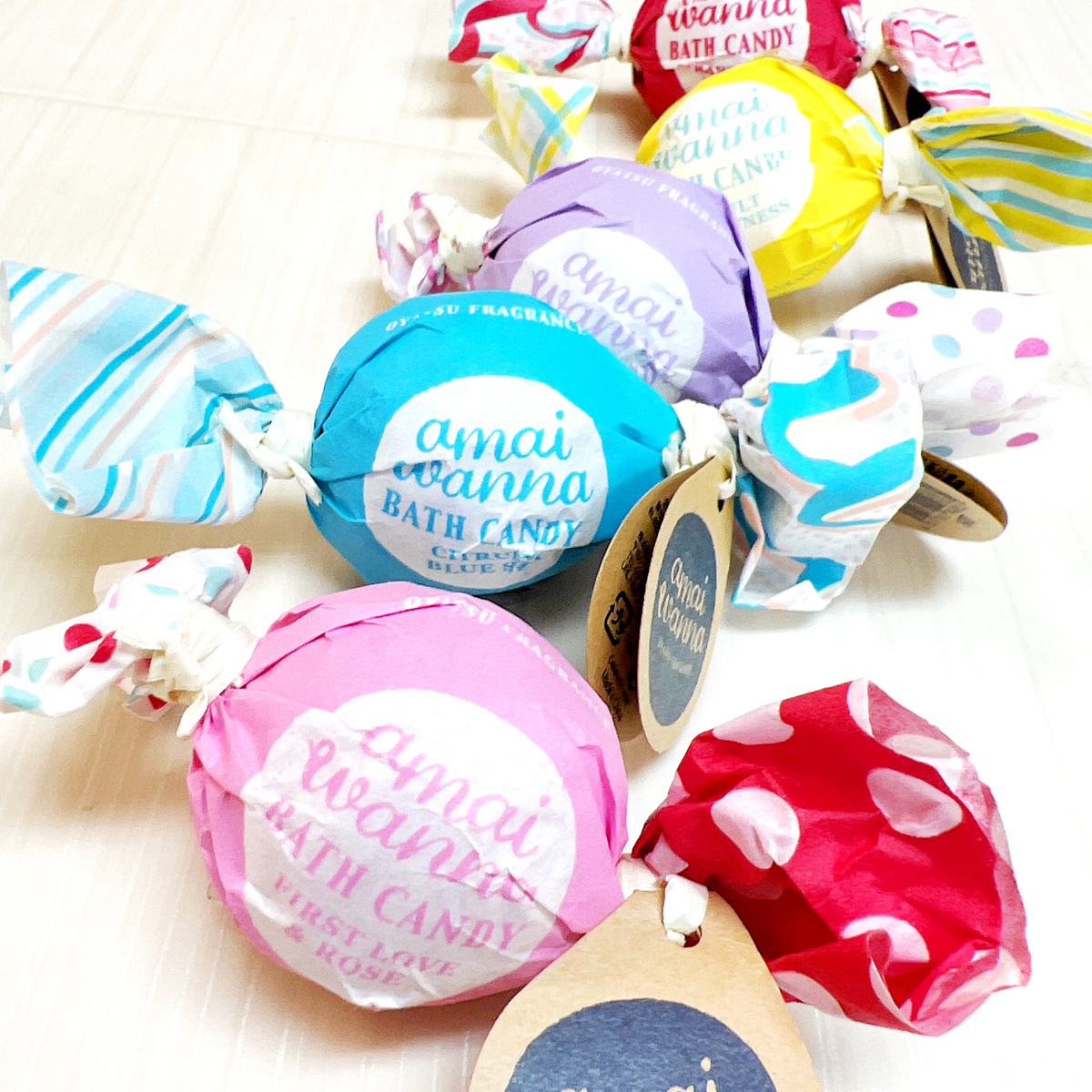 名入れハンディファン ピンク と11粒のキャンディーバスボム 6