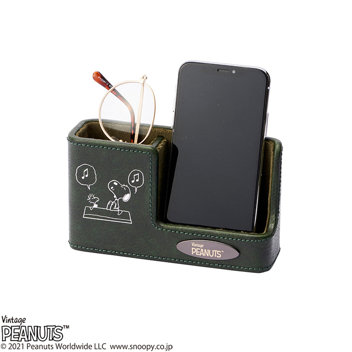 スヌーピー スマホ＆メガネスタンド ブラウン 12