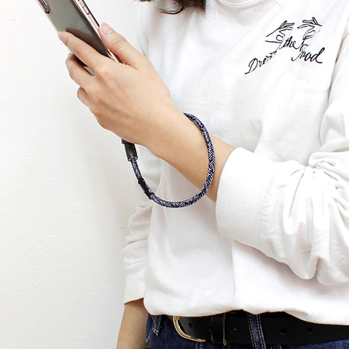 スマホ充電ストラップ TypeC-TypeC ライトピンク 30cm 13