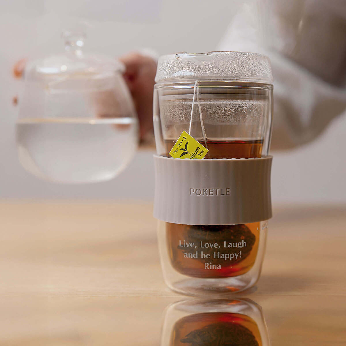 蓋つきガラスタンブラー ビードロ アイボリー ありがとうカード付 6