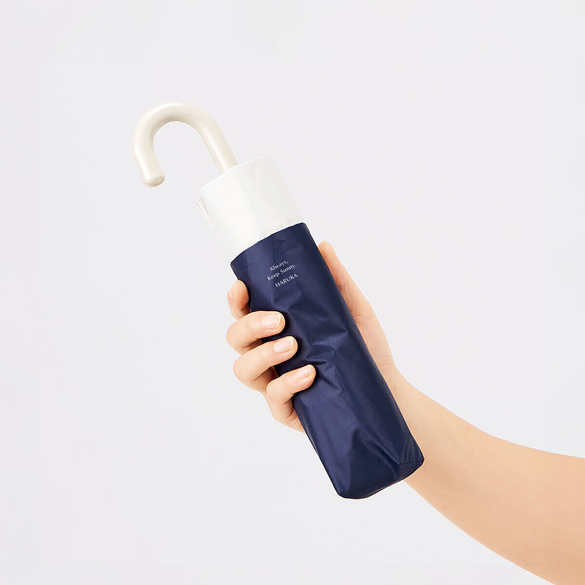 ツートーン ドーム型折りたたみ傘 ベージュ 8