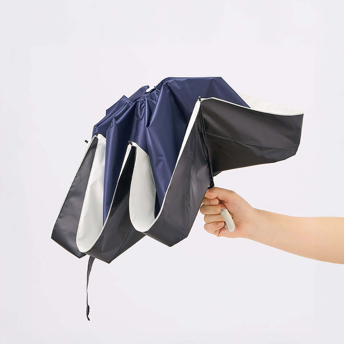 ツートーン ドーム型折りたたみ傘 ベージュ 9