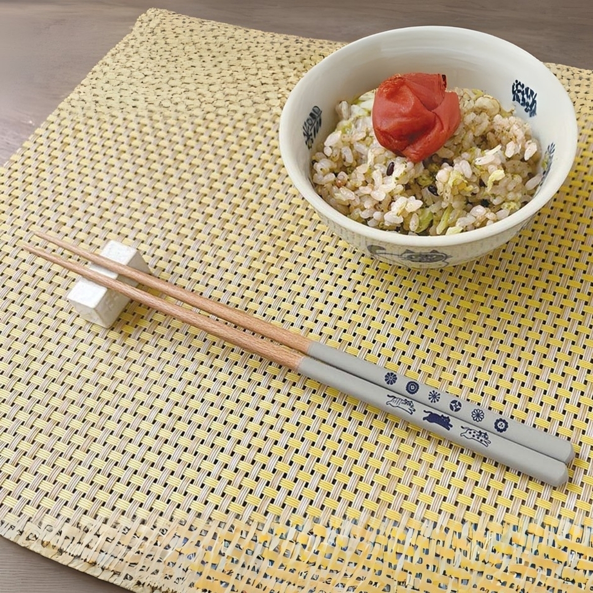 fikalycka 茶碗＆箸セット ブラウン ありがとうカード付 4