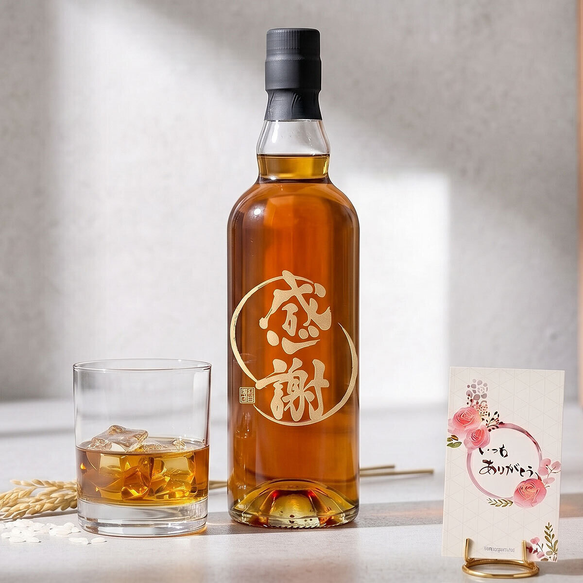 感謝ボトル ライスウイスキー 湊 ありがとうカード付き