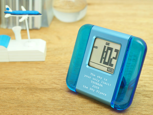 カラーアクリル LCD クロック ブルー 2