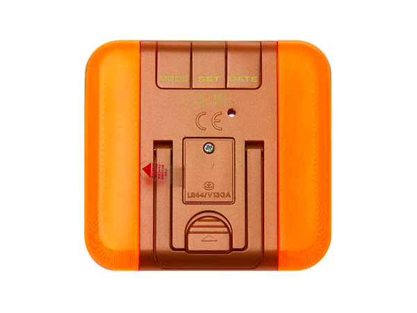 カラーアクリル LCD クロック オレンジ 1