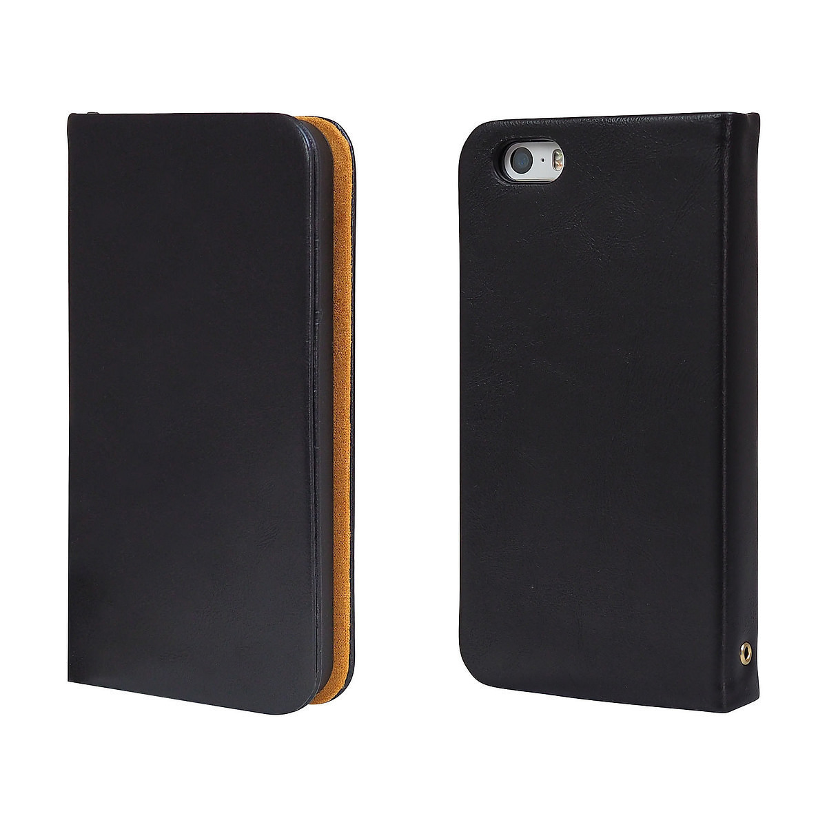 iPhone SE/5s/5 ソフトレザーカバー サイドフラップ ブラック 0