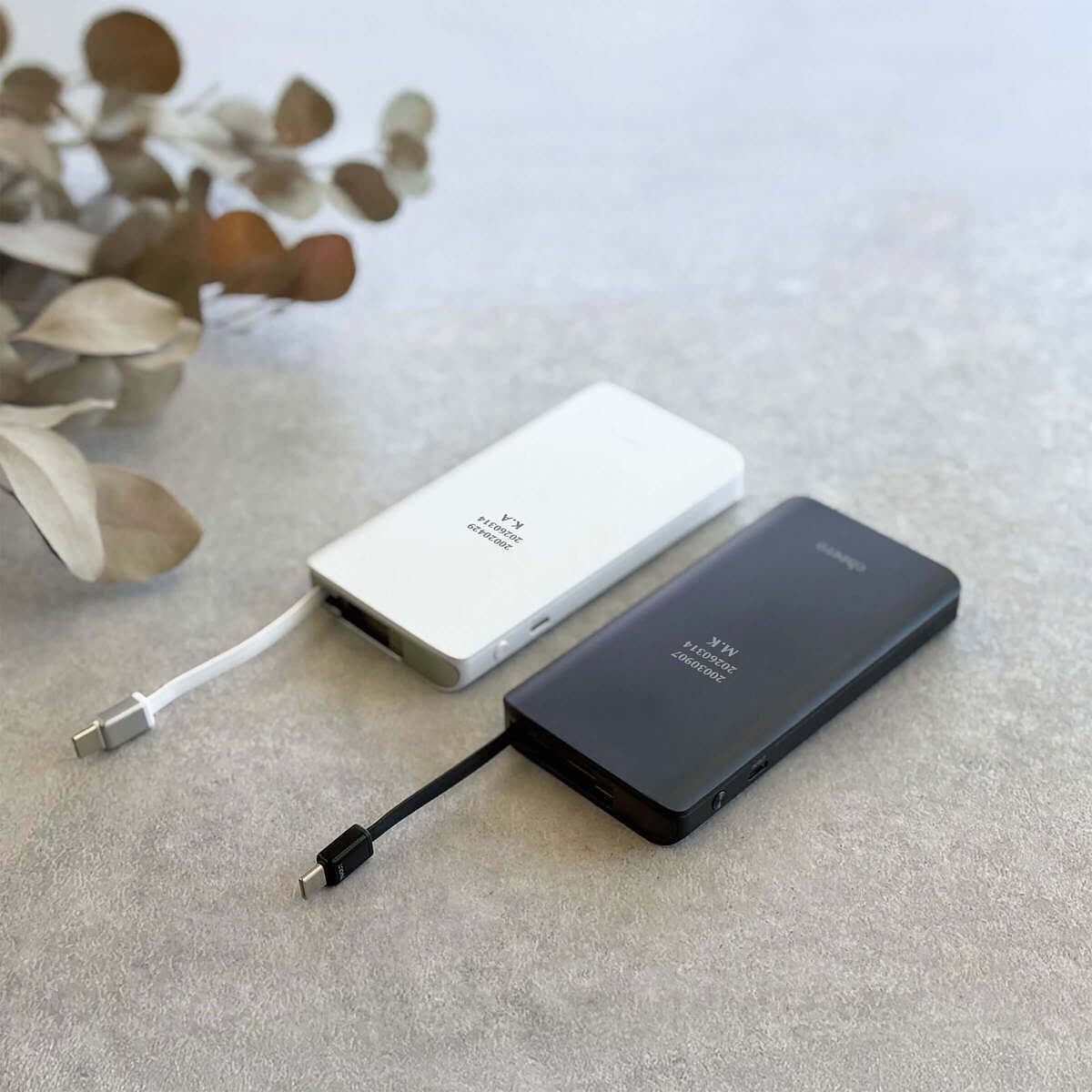 モバイルバッテリー ケーブル一体型 ブラック 5