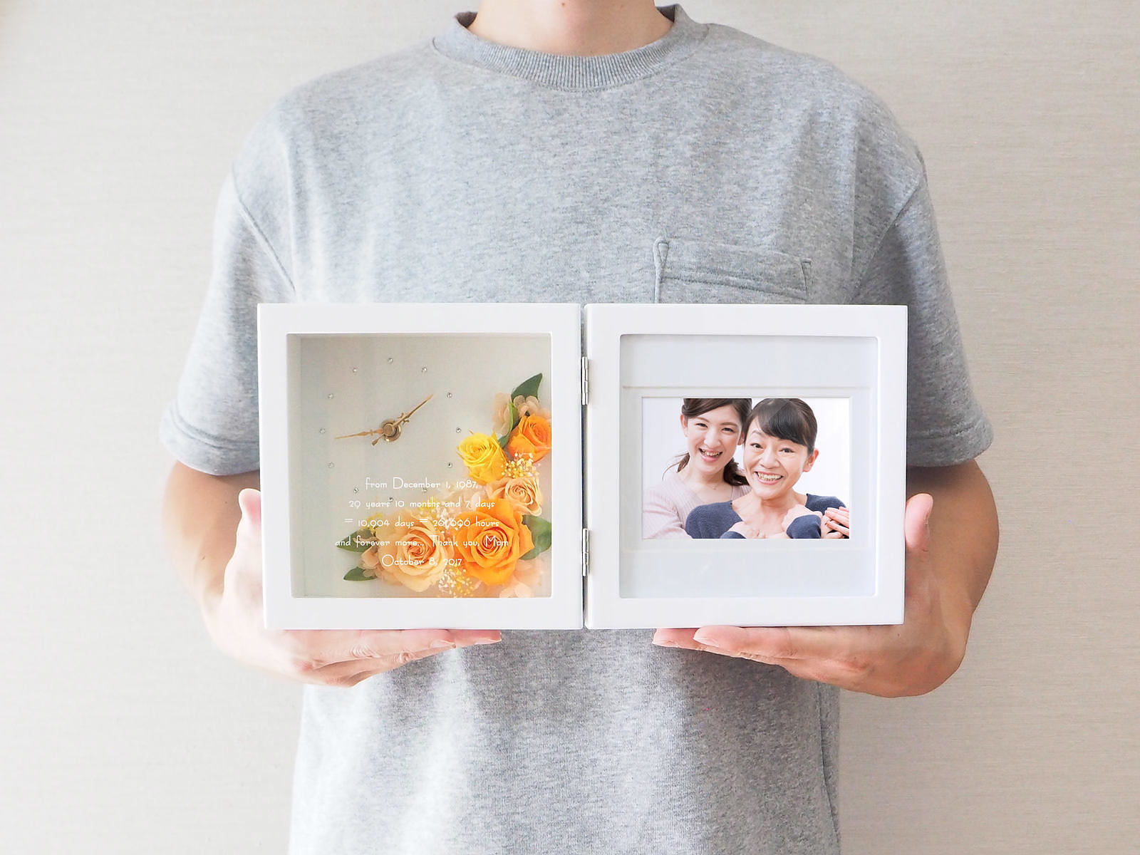 花束と飾れる家族写真専用フォトフレーム