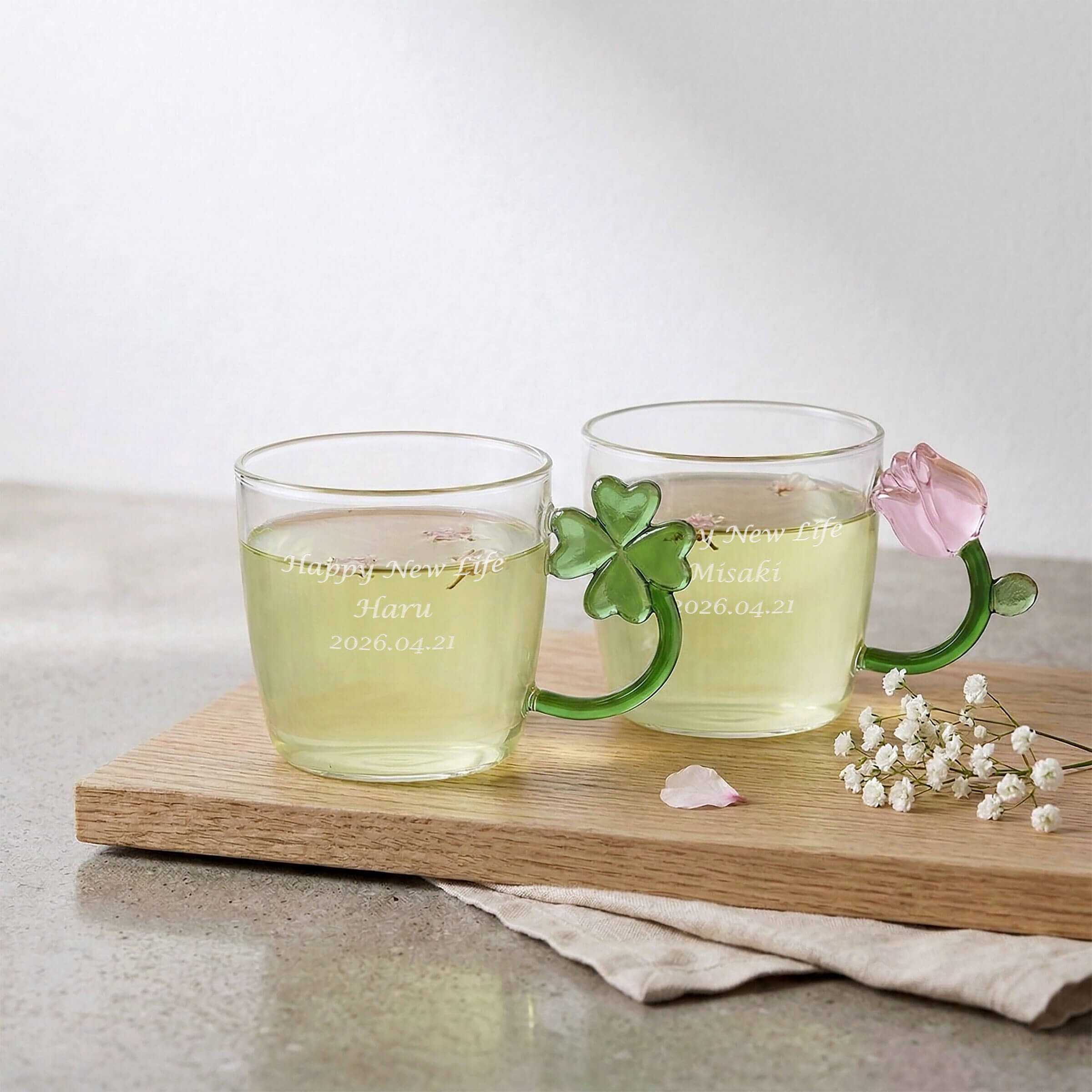 名入れ耐熱フラワーマググラス