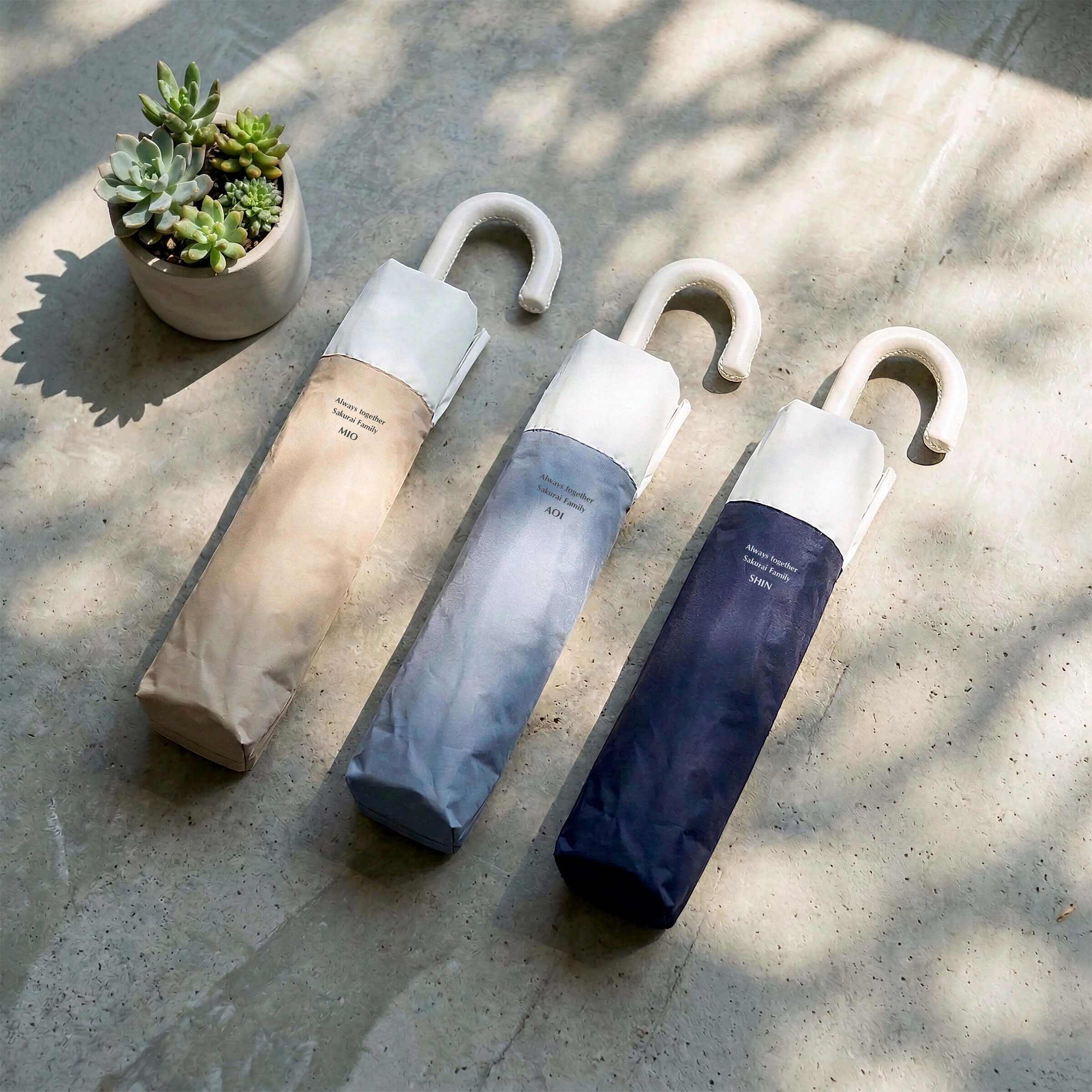 名入れツートーン ドーム型 折りたたみ傘