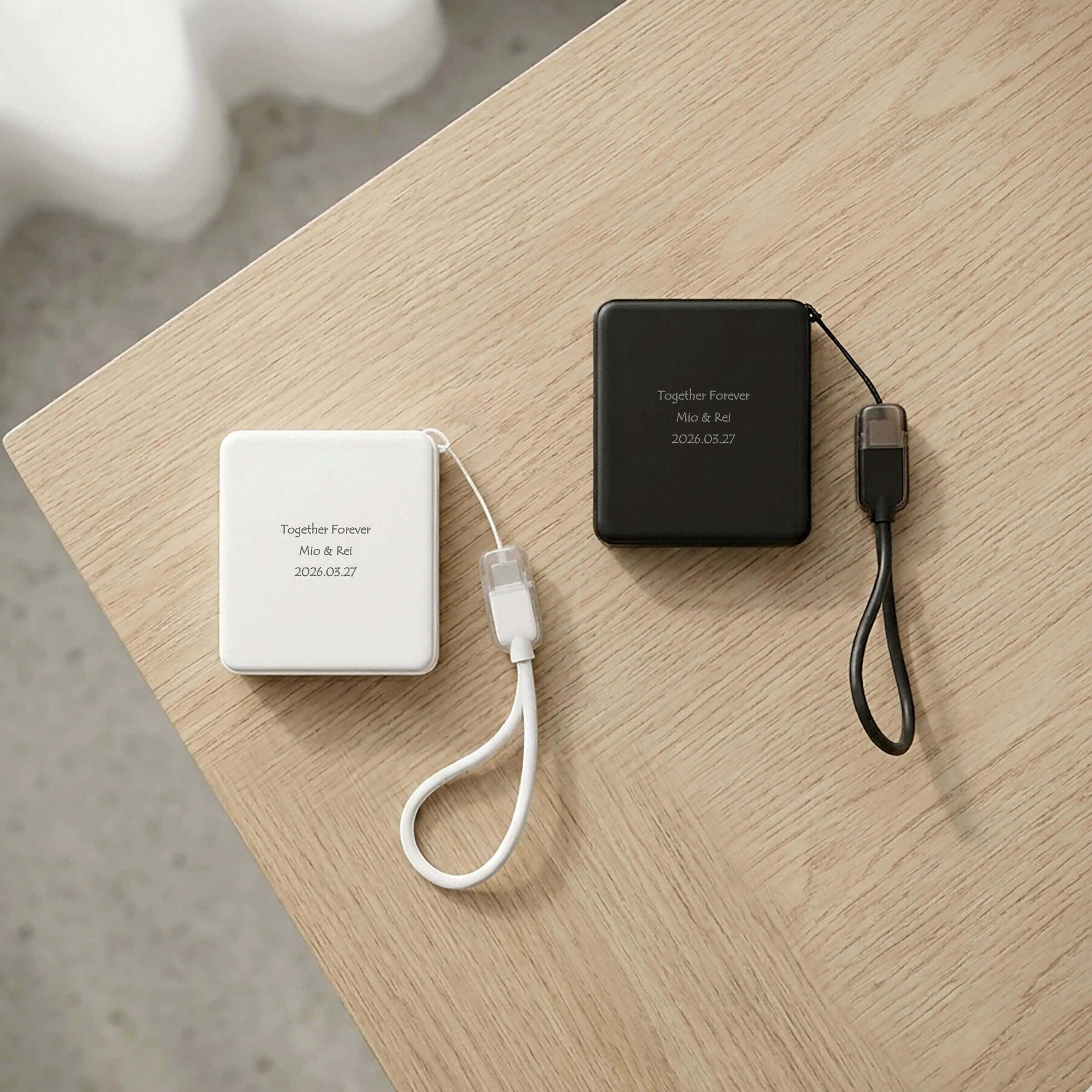 名入れPD急速充電コードストラップ付モバイルチャージャー5000