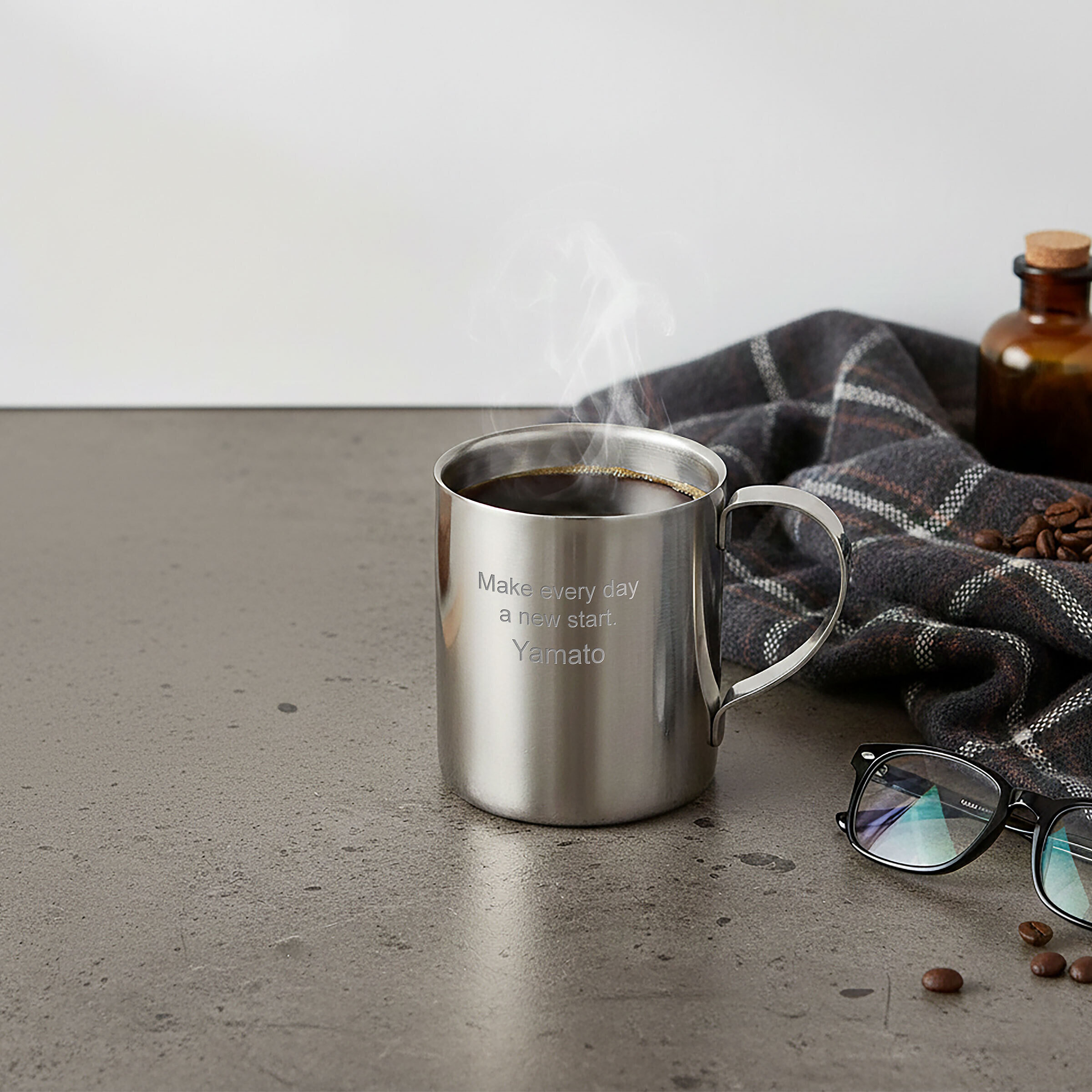 名入れステンレスマグ ダブル L