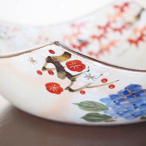 京焼 乾山花小路 楕円皿 7