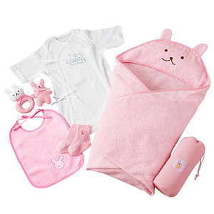 ベビーギフトセット H ピンク 名入れ可能