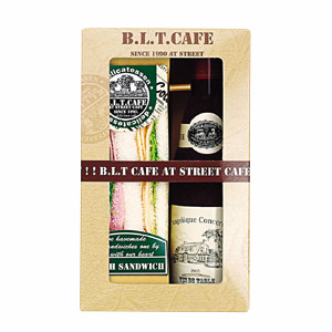 B.L.T cafe 赤ワイン&ミックスサンドイッチ形タオルハンカチセット 名入れ可能