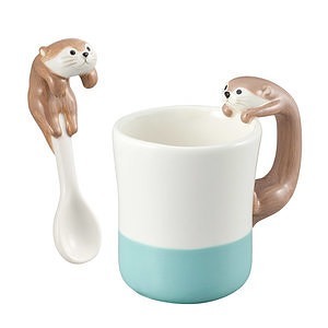 カワウソカフェ カワウソマグ＆スプーン ラテ 名入れ可能