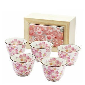 華まつり 煎茶揃 (ちりめん木箱) 名入れ可能