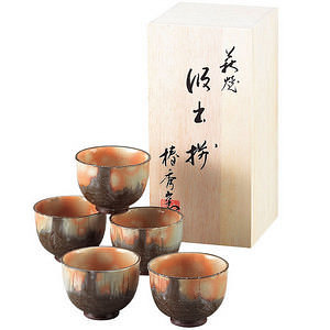 萩焼 雪雀汲出揃 名入れ可能