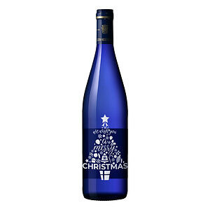 クリスマスツリー ブルーボトル 白ワイン 名入れ可能