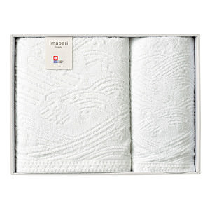 imabari towel 四国巡白 白波 バス・フェイスタオルセット 名入れ可能
