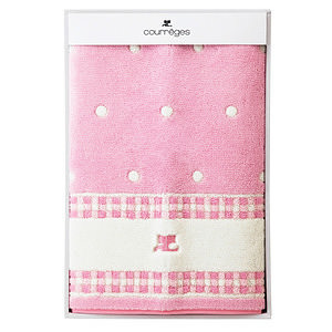 クレージュ ミントテェック キッチンマット ピンク 名入れ可能