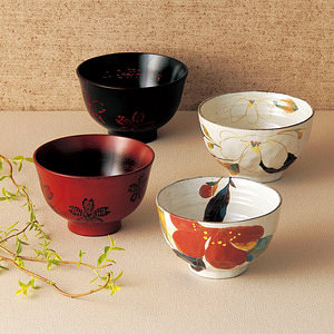 花かいろう 碗椀揃 ちりめん木箱入 名入れ可能