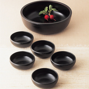kaze-ya style 黒朱線入そうめん鉢揃 名入れ可能