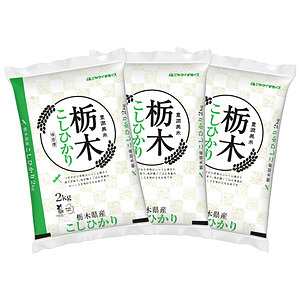 栃木県産コシヒカリ 2kg×3袋 合計6kg 名入れ可能