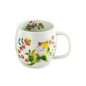 花猫 マグカップ イエロー 名入れ可能