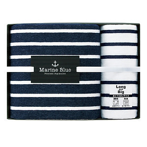 マリンブルー 大判バス・ロングフェイスタオル/BL M-12302 名入れ可能