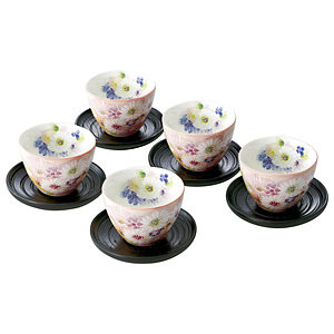 花づくし 茶托付煎茶 名入れ可能