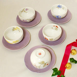 花しらべ 茶托付煎茶揃 0