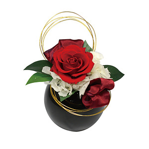 プリザーブドフラワー 花まどか 黒 名入れ可能