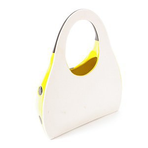 バッグ型花瓶 B ブラックドット イエロー 2