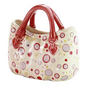 バッグ型花瓶 ファンシードット 名入れ可能