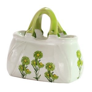 バッグ型花瓶 O-2 フラワーグリーン ミニ 名入れ可能