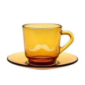 ヒゲ デザイン コーヒーカップ＆ソーサー 名入れ可能